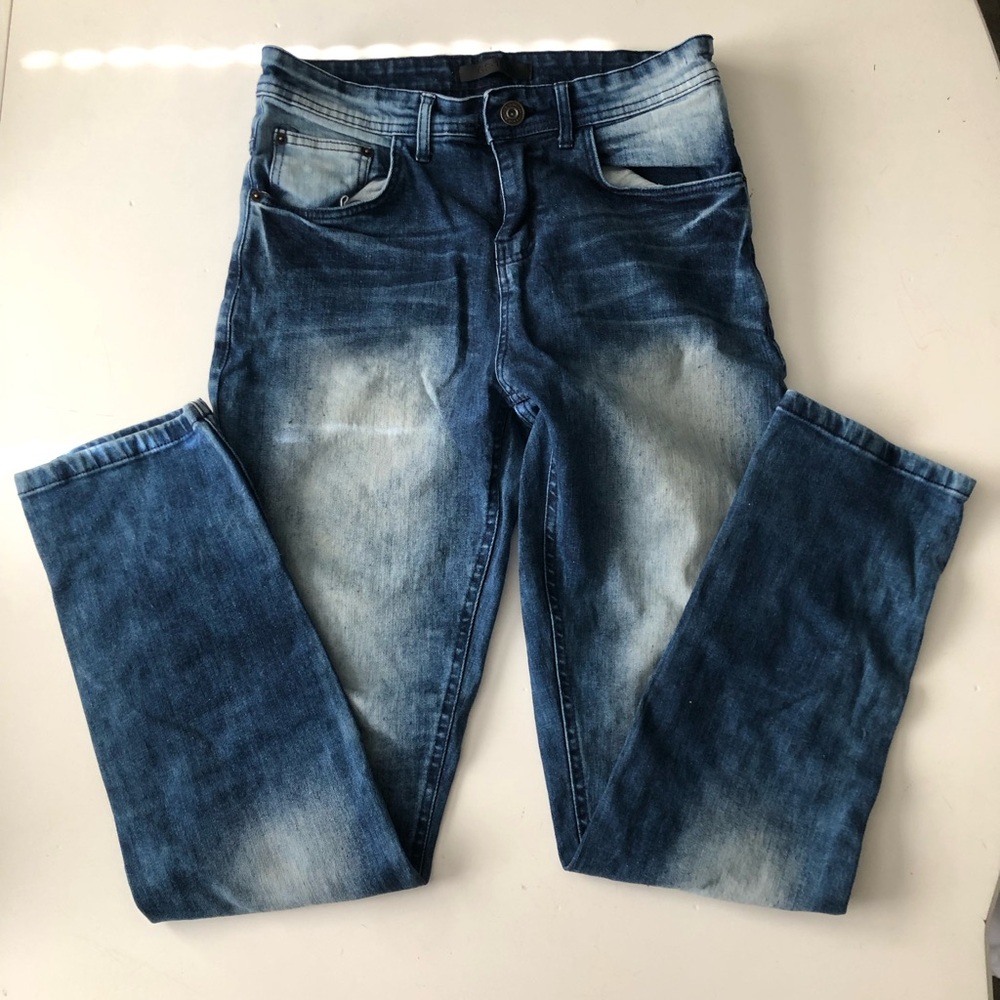 GS 115 Denim Jeans Men 30/31 Blue Dark DistressedRipped Grunge Skater Y2K